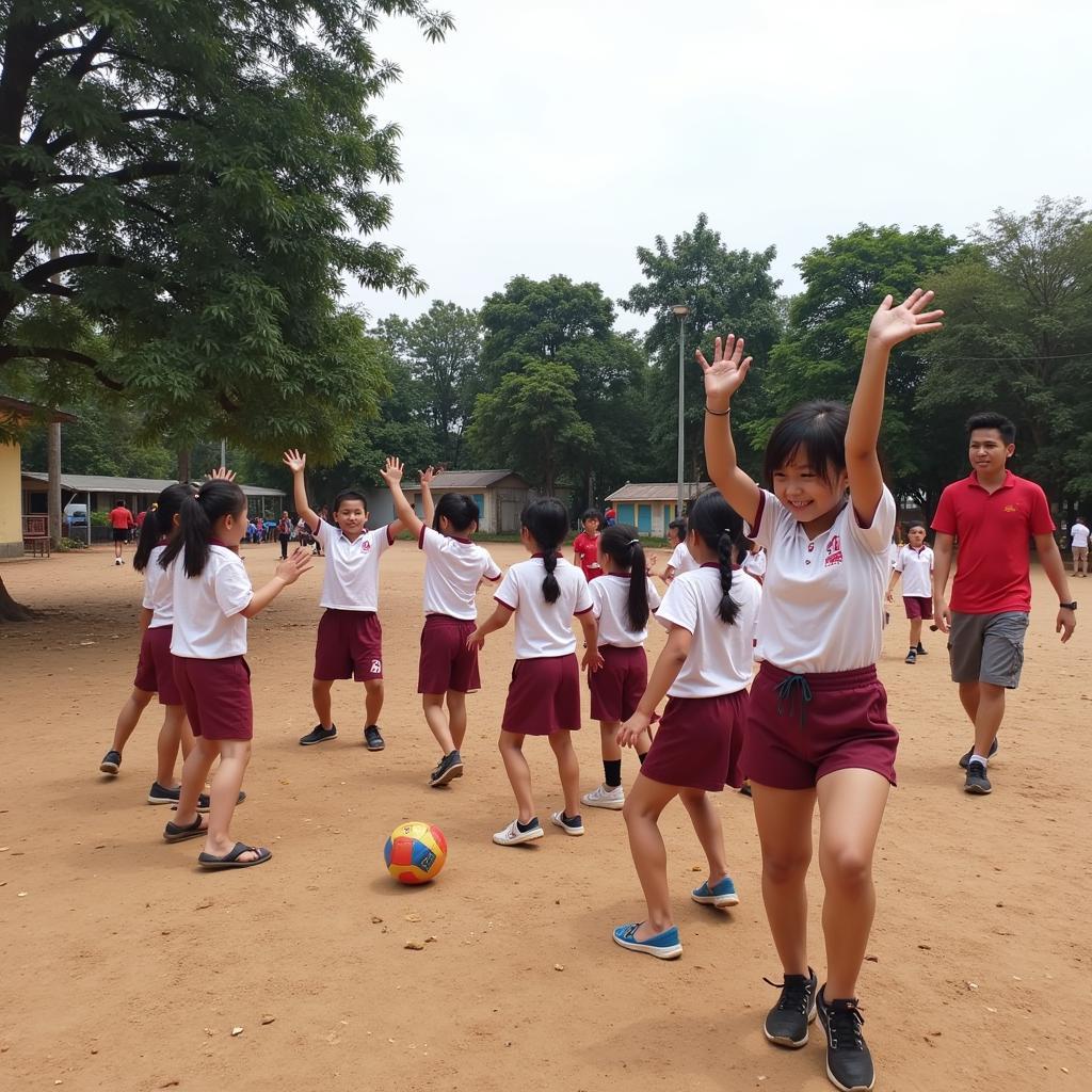 Outdoor activities at Bat Trang primary school