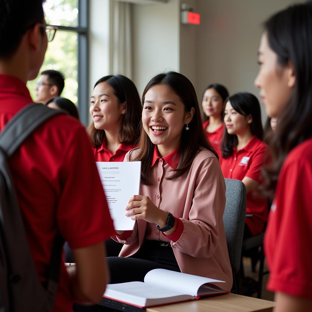 Hình ảnh lễ trao học bổng cho học sinh xuất sắc tại Singapore.