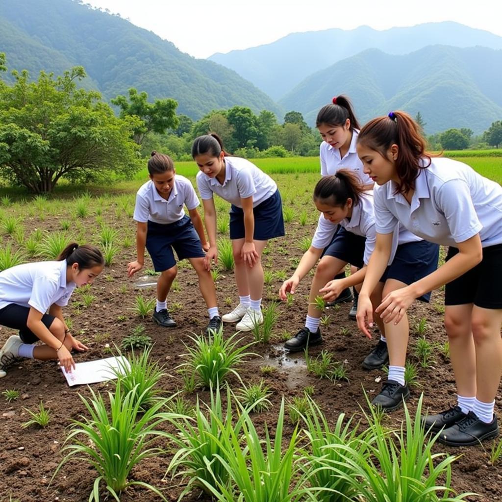 Học sinh Gia Định tham gia hoạt động trải nghiệm tại nông trường Sông Hậu