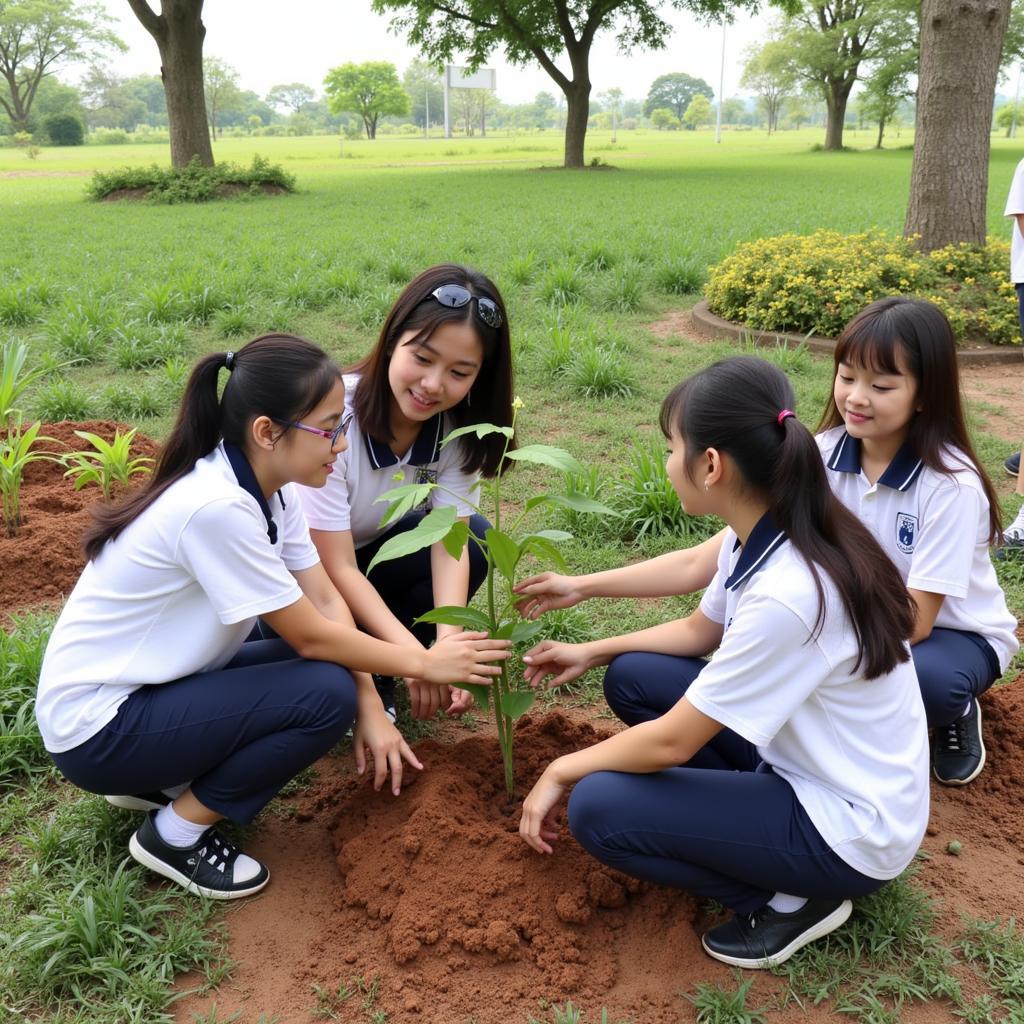 Học sinh THPT Gia Định trồng cây