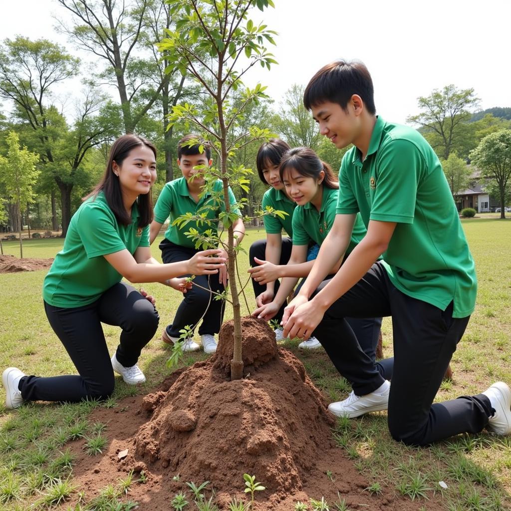 Học sinh THPT Gia Định tham gia trồng cây trong Ngày Môi Trường Thế Giới