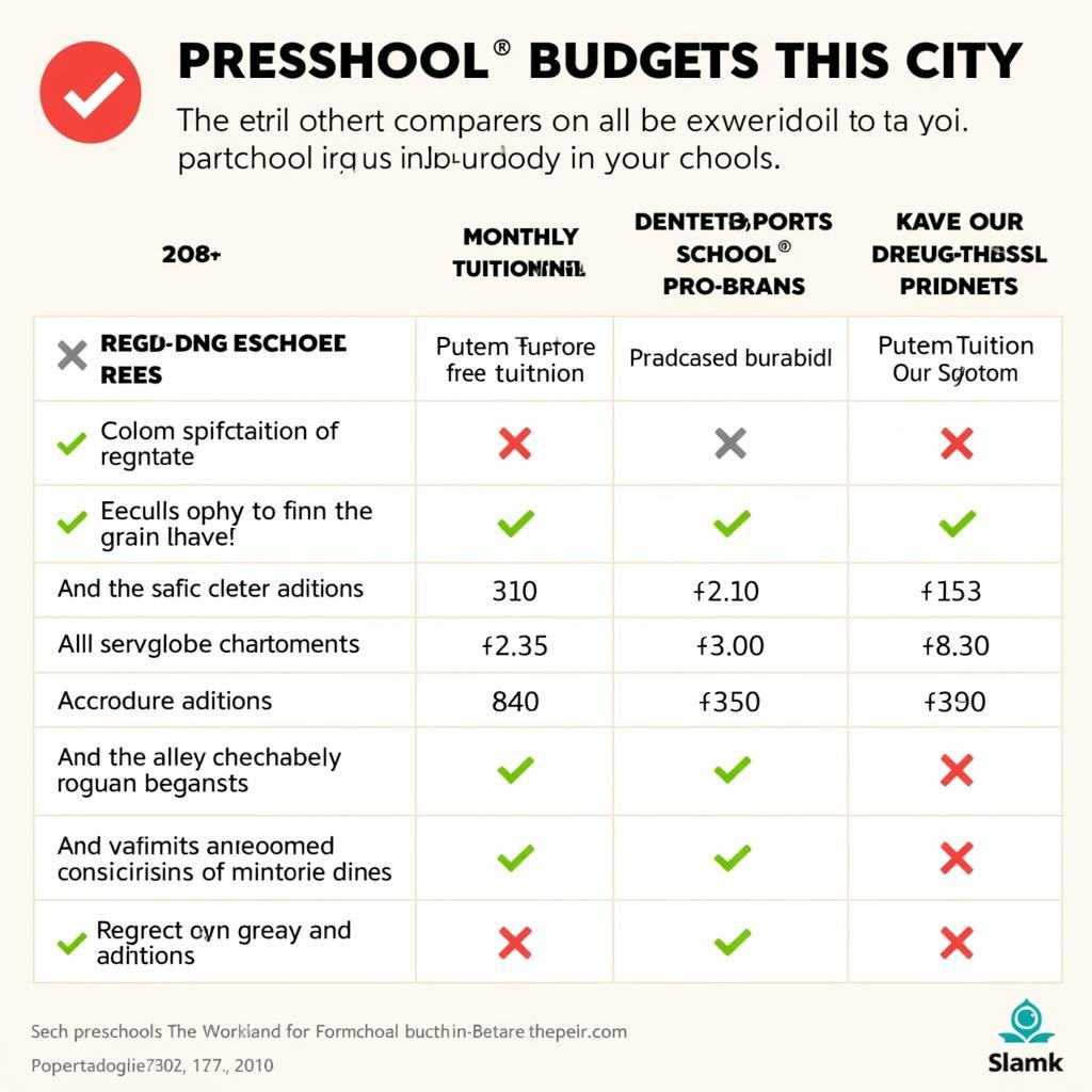 Tuition fees of city preschools