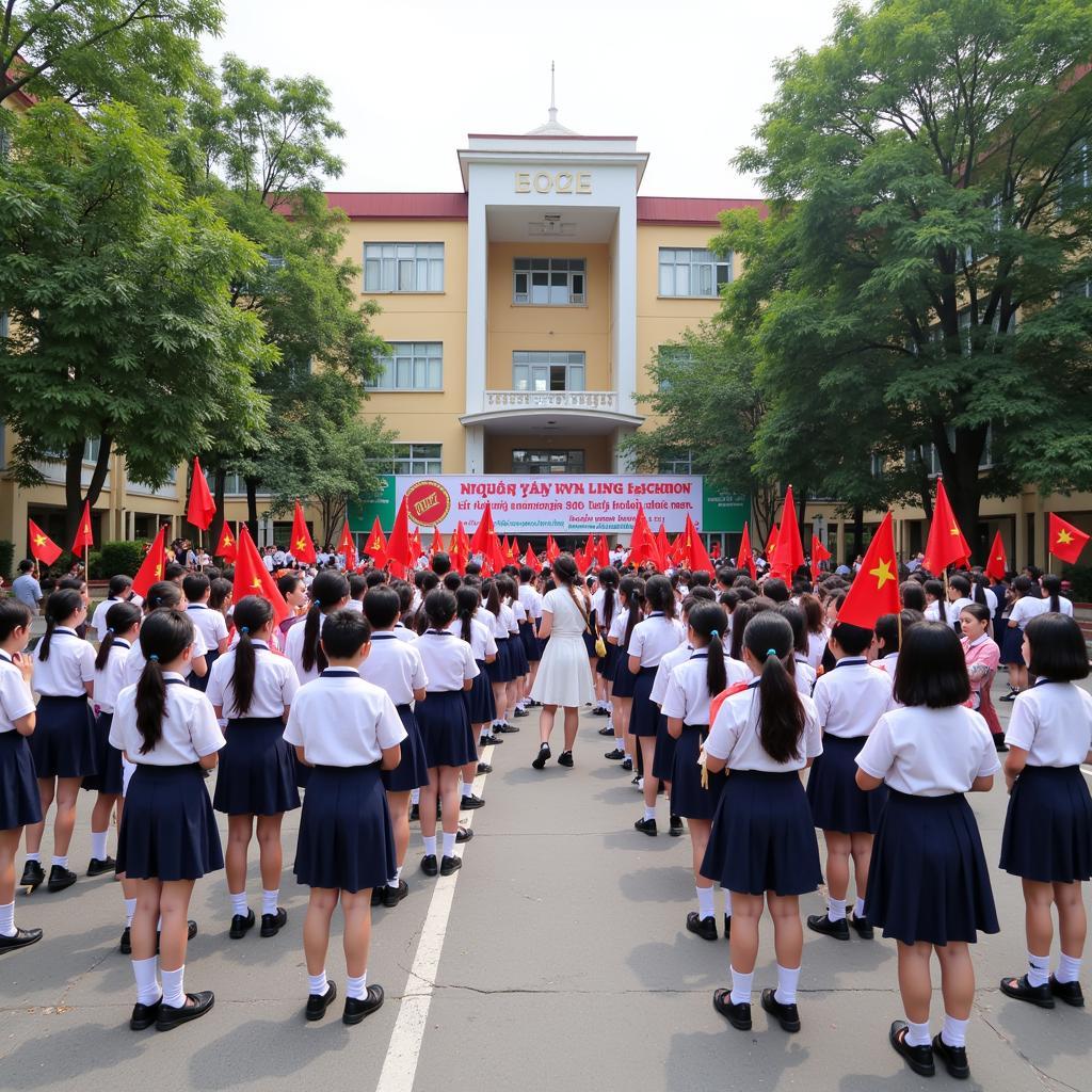 Lễ khai giảng năm học mới tại trường Nguyễn Văn Linh Quận 8