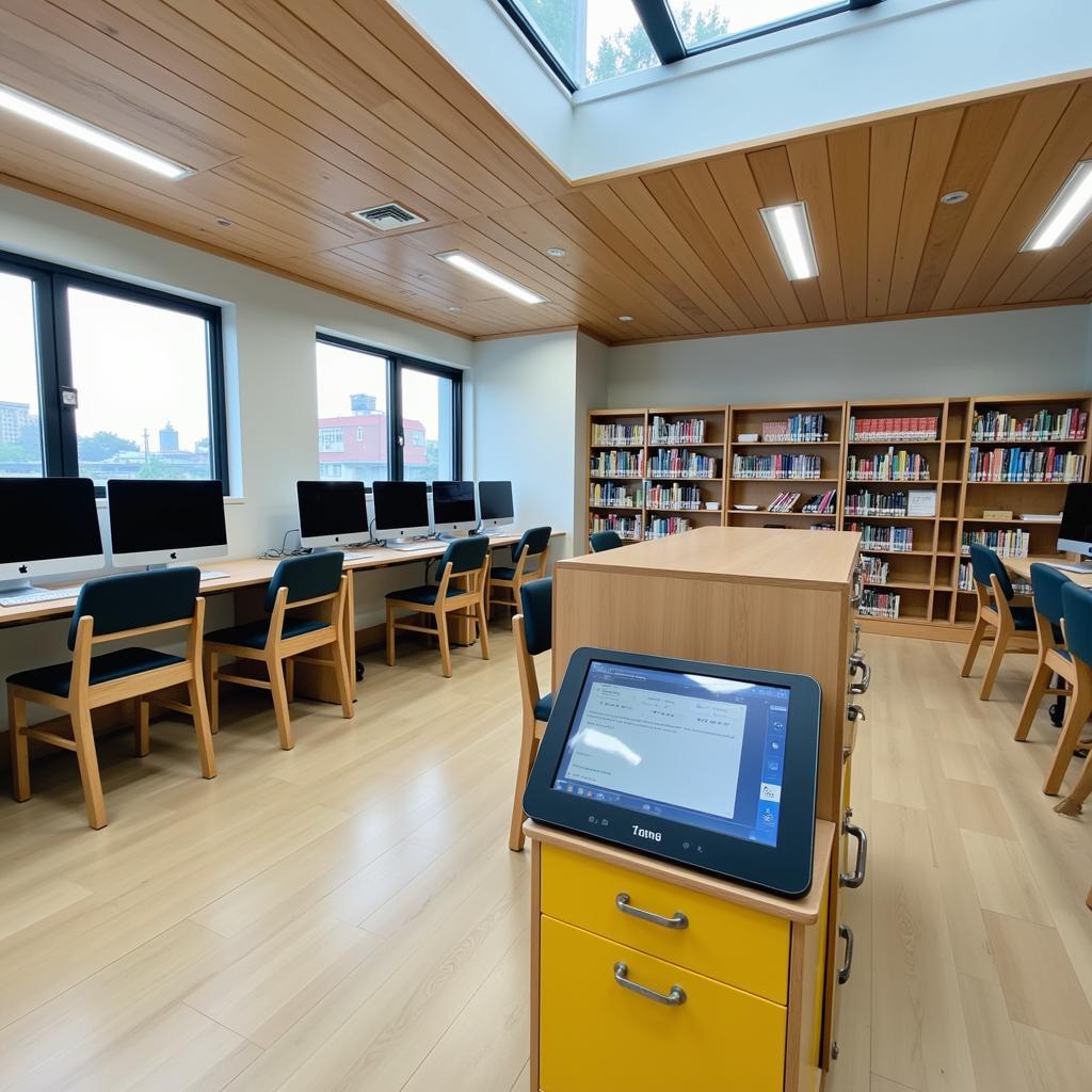 Modern facilities at Tan Quy Primary School. The school is well-equipped to provide a conducive learning environment.