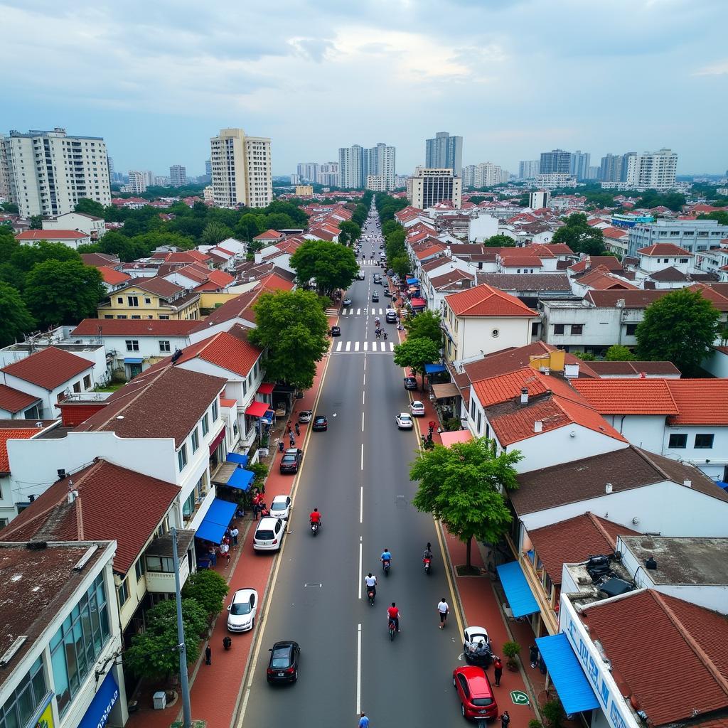 Đường Trường Chinh Phan Thiết nhìn từ trên cao