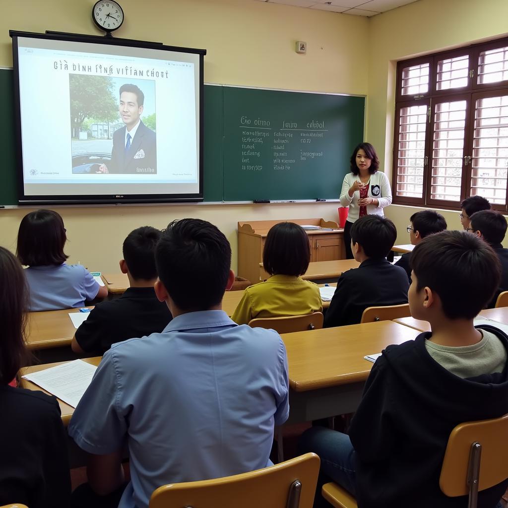 Giáo viên kể chuyện chiến tranh cho học sinh