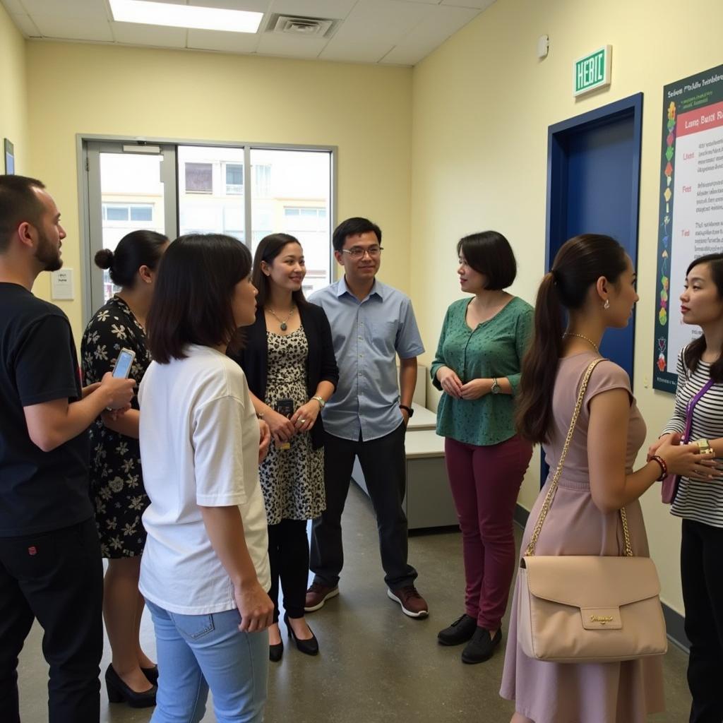 Parents visiting Luong The Vinh School